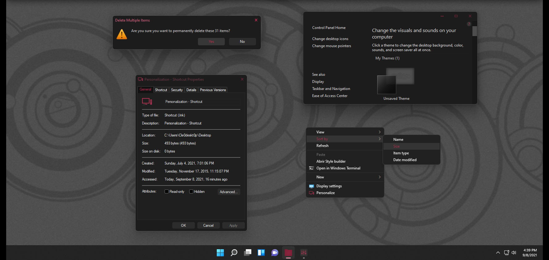 After Dark Red v6 Theme for Windows 11 - Theme Pack