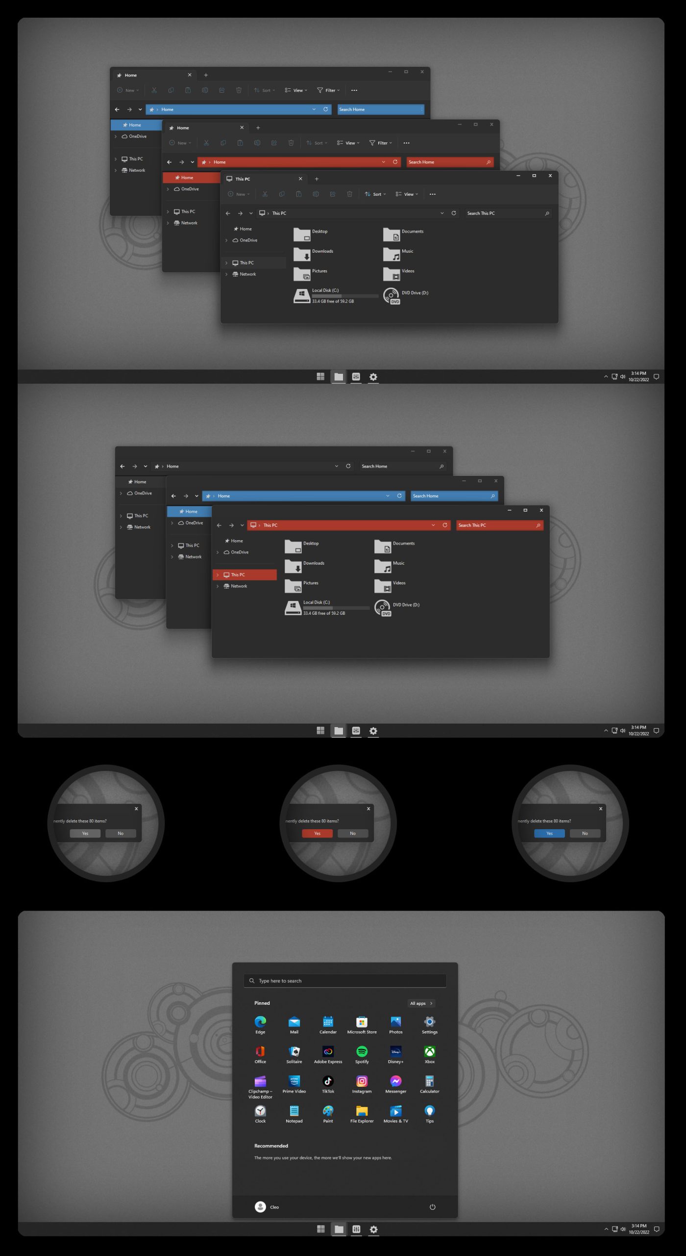 Numix Dark Red Theme for Windows 11 - Theme Pack