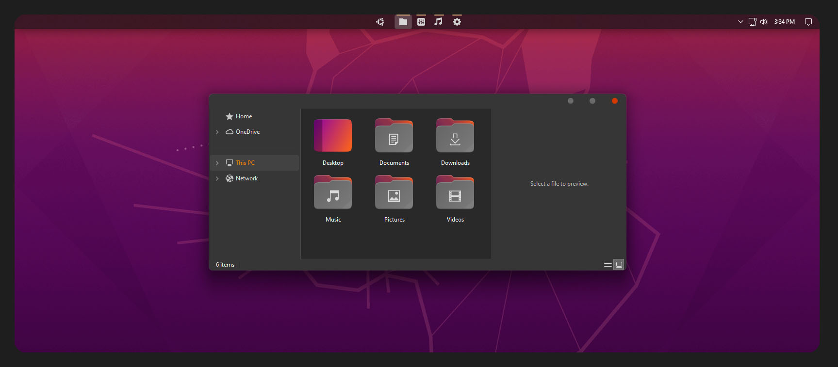 Ubuntu Dark 20.04 Mik Minimal Theme for Windows 11 - Theme Pack