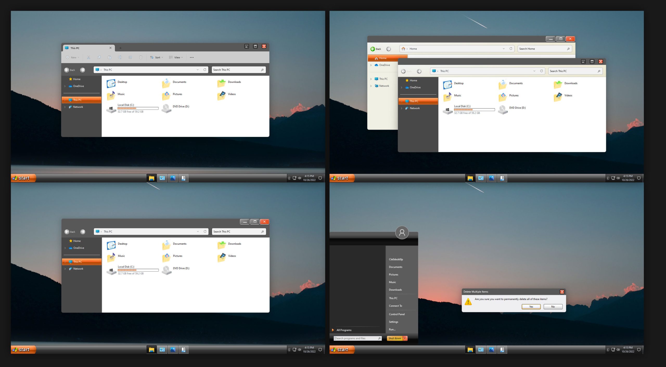 Windows XP Zune Dark Theme for Windows 11 - Theme Pack