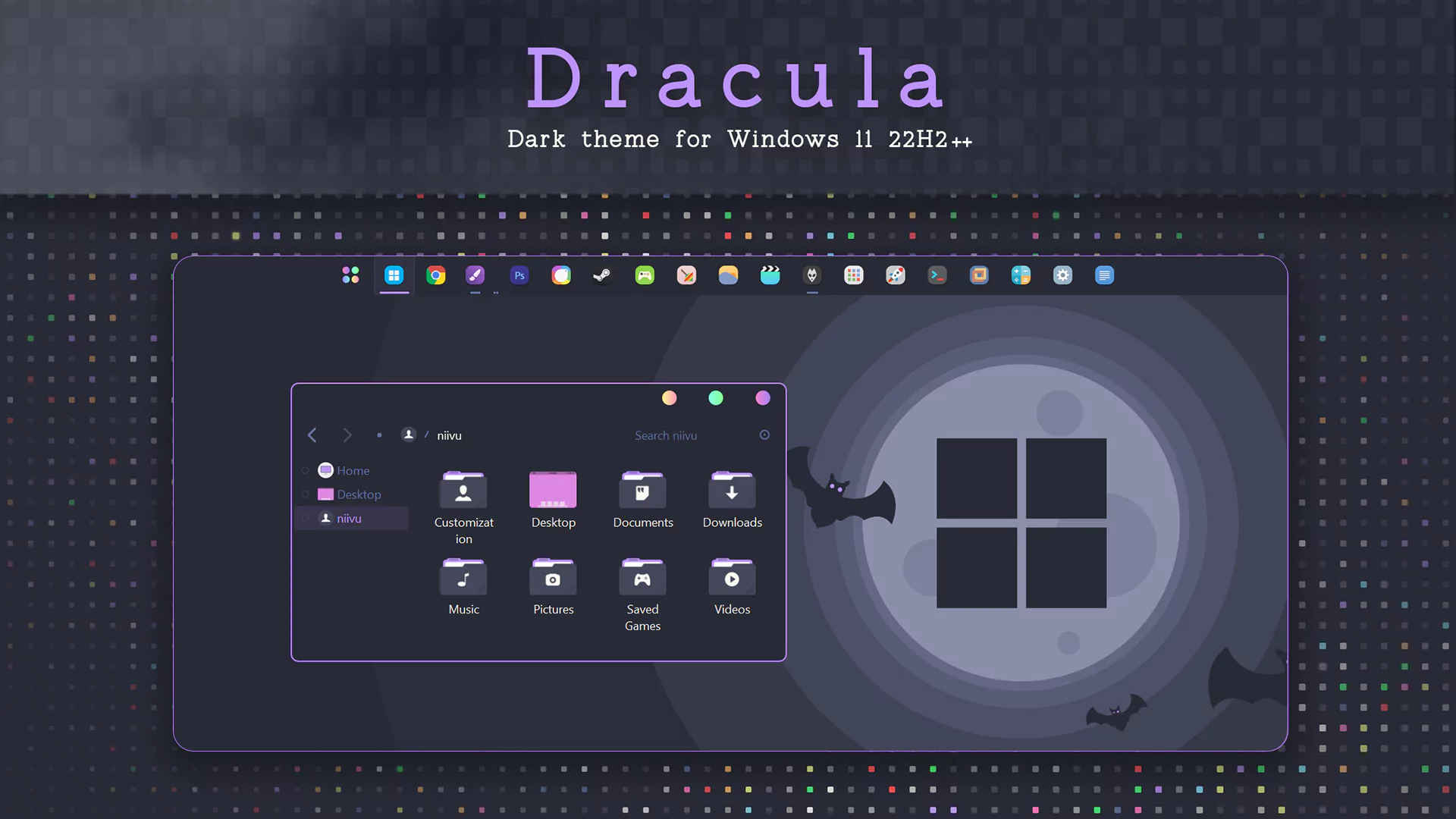 Dracula Theme for Windows 11 - Theme Pack